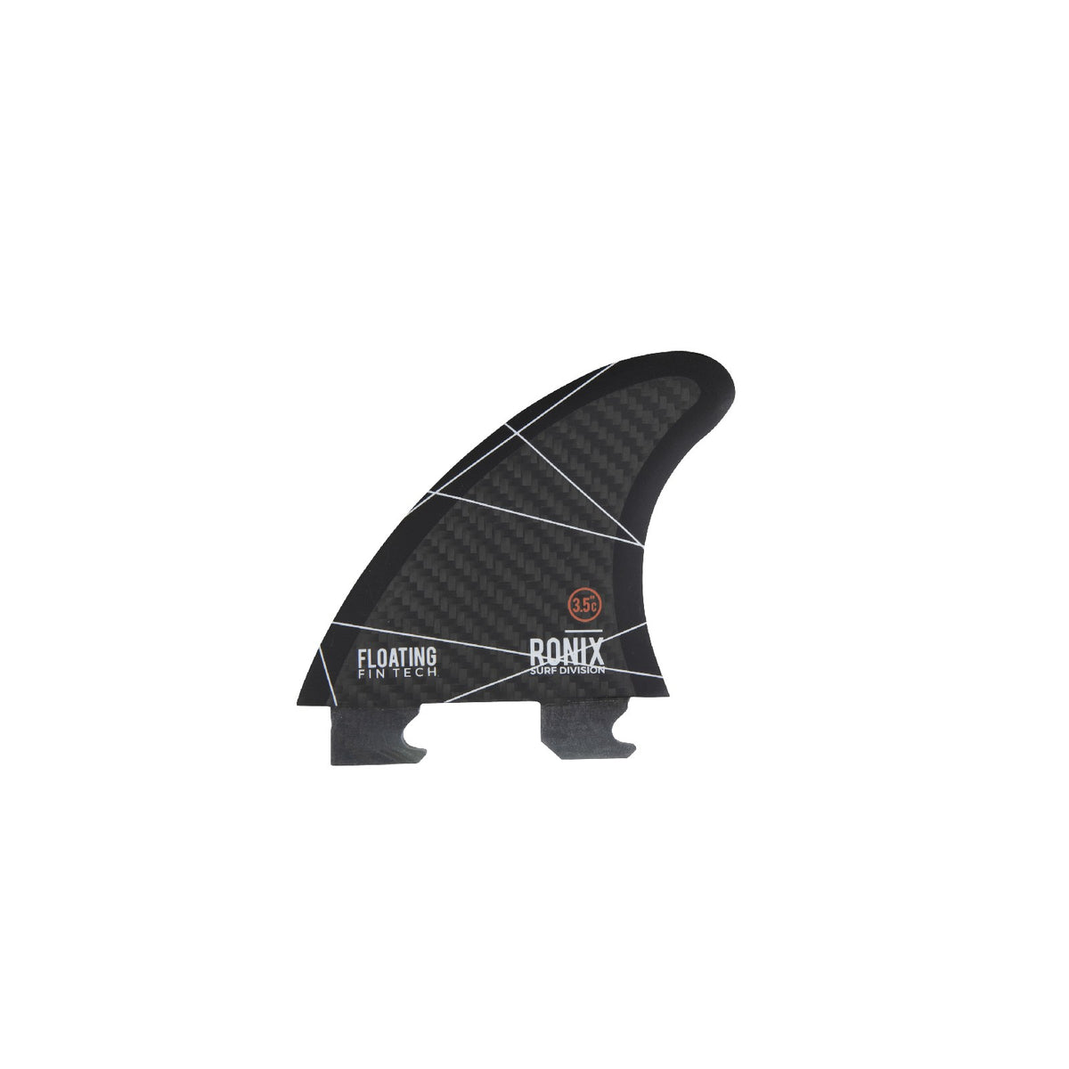 Ronix 3.5 in. - Floating Fin-S 2.0 - Blueprint - Center Surf Fin - Carbon
