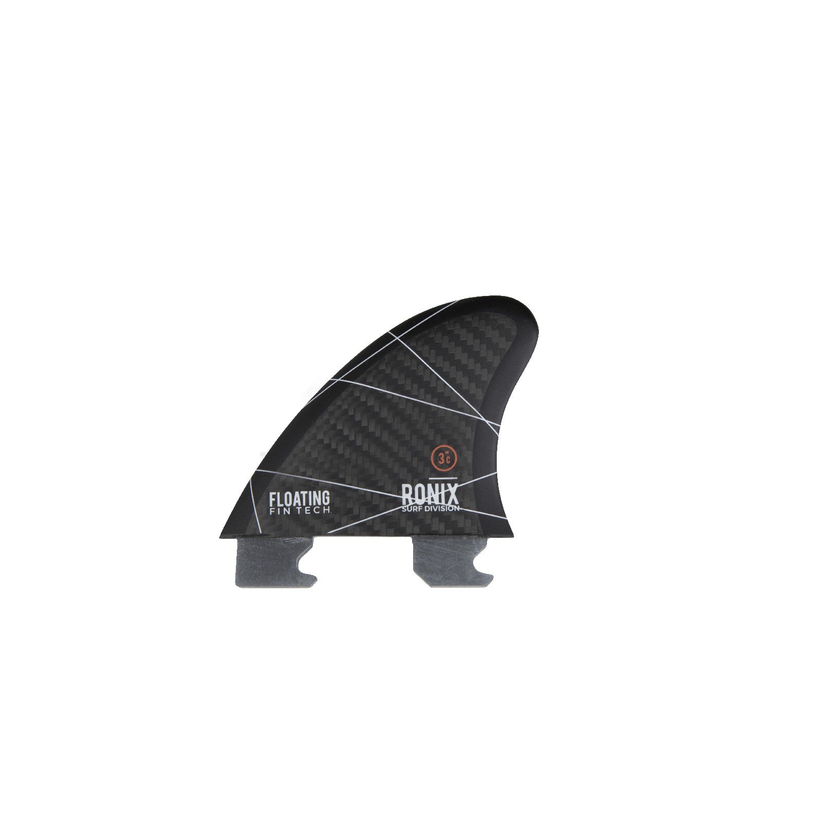 Ronix 3.0 in. - Floating Fin-S 2.0 - Blueprint - Right Surf Fin - Carbon