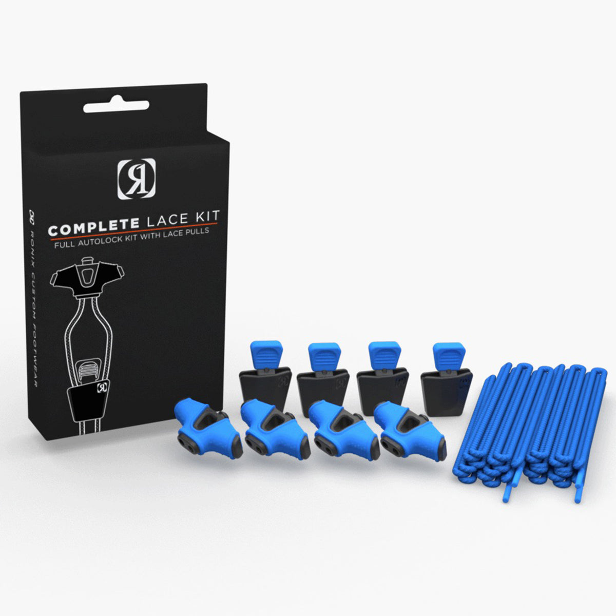 Ronix Complete Autolock Kit - Blue (set of 4 Laces, 4 AutoLocks, 4 Pull Handles)