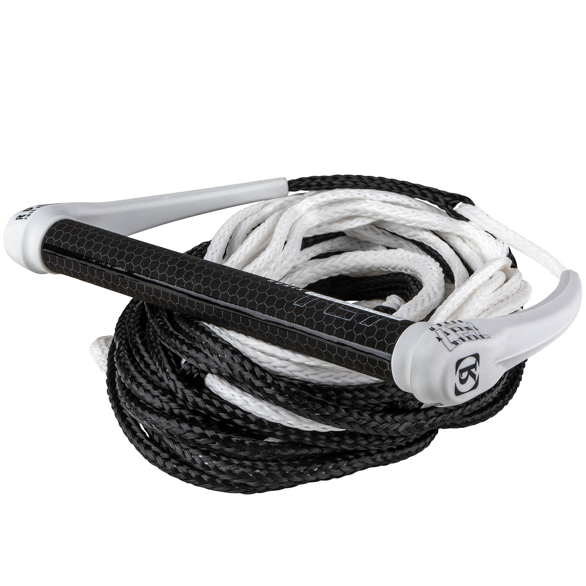 2025 Ronix 727 Combo   Hide Grip 13in. Handle w/ 77.5ft. 10 Sect. Rope   White/Black