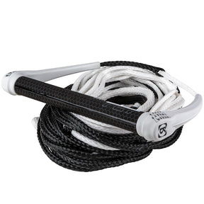 2025 Ronix 727 Combo   Hide Grip 13in. Handle w/ 77.5ft. 10 Sect. Rope   White/Black