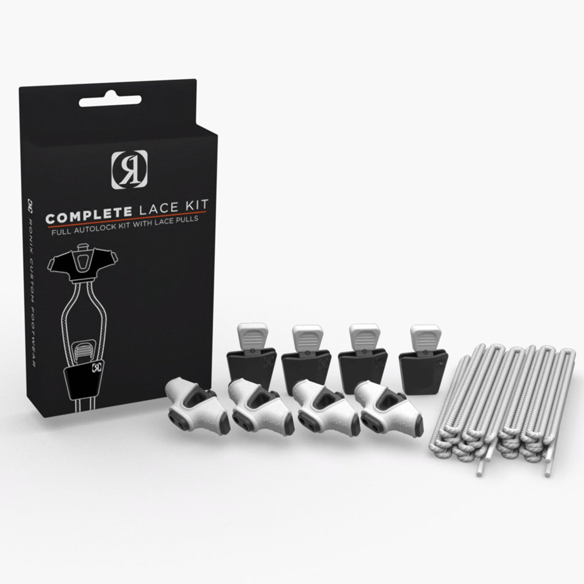 Ronix Complete Autolock Kit -White (set of 4 Laces, 4 AutoLocks, 4 Pull Handles)