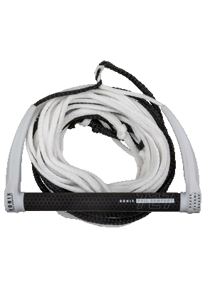 2025 Ronix 727 Combo   Hide Grip 13in. Handle w/ 77.5ft. 10 Sect. Rope   White/Black